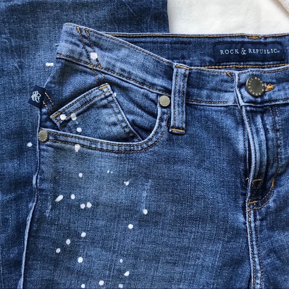 Rock and Republic Indee paint splatter jeans